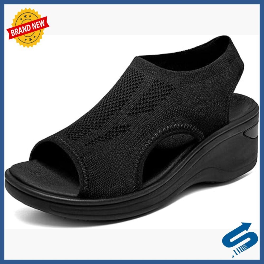 Women's Platform Walking Sandals Memory Foam Lightweight Breathable Mesh